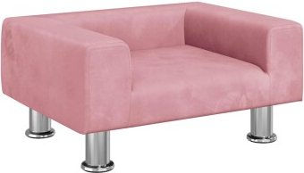 vidaXL Hundebett und Katzenbett aus Samt in Rosa für kleine Hunde und Katzen – Bild 1 von 4