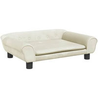 Produktbild von vidaXL Hundebett und Katzenbett mit weicher Polsterung aus Samt in Beige und Weiß für kleine Haustiere