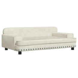 vidaXL Hundebett und Katzenbett mit weicher Polsterung aus Samt in Creme für kleine Hunde und Katzen – Bild 1 von 2