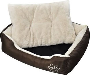 vidaXL Hundebett XL aus Oxford-Gewebe mit Polsterkissen in Braun und Beige – Bild 1 von 13