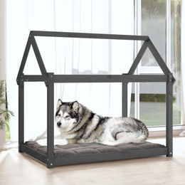 Produktbild von VidaXL Hundebett XXL aus Kiefernholz in Grau 111x80x100 cm