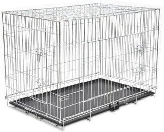 vidaXL Hundebox XXL Faltbarer Transportkäfig aus Draht in Schwarz Weiß oder Silber – Bild 1 von 9