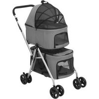 Produktbild von VidaXL Hundebuggy für kleine Rassen aus Oxford-Gewebe Grau 83x48x97cm