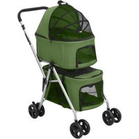 Produktbild von vidaXL Hundebuggy für kleine Rassen aus Oxford-Gewebe Grün 83x48x97cm