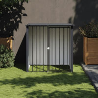 Produktbild von vidaXL Hundehütte mit Dach aus verzinktem Stahl Schwarz 110x103x109 cm