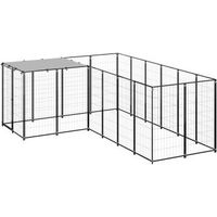 Produktbild von VidaXL Hundehütte aus Draht schwarz wasserdicht