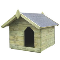 Produktbild von vidaXL Hundehütte aus imprägniertem Holz mit wasserdichtem Dach in Natur und Grün