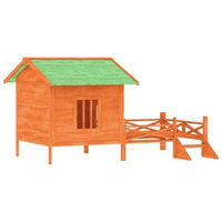 Produktbild von vidaXL Hundehütte aus Kiefernholz mit wasserfestem Dach für Hunde und Kleintiere Braun