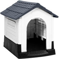 Produktbild von vidaXL Hundehütte aus Kunststoff grau wasserdicht 57x68x66 cm