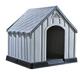 vidaXL Hundehütte aus Kunststoff Grau wasserdicht 92x87x91cm – Bild 1 von 13