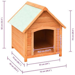 vidaXL Hundehütte aus massivem Holz wasserabweisend – Bild 1 von 4