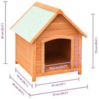 Produktbild von vidaXL Hundehütte aus massivem Holz wasserabweisend