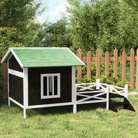 Produktbild von vidaXL Hundehütte aus Massivholz Kiefer Grau 159x120x88,5 cm