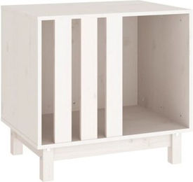 vidaXL Hundehütte aus Massivholz Kiefer in Weiß 60x45x57 cm – Bild 1 von 4