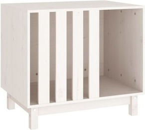 vidaXL Hundehütte aus Massivholz Kiefer in Weiß 70x50x62 cm – Bild 1 von 10