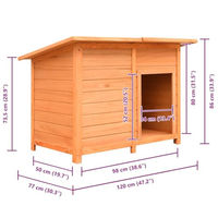 Produktbild von vidaXL Hundehütte aus Massivholz Kiefer und Tanne wasserabweisend