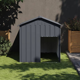 vidaXL Hundehütte aus Metall in Anthrazit mit Dach 117x153x123cm – Bild 1 von 5