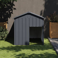 Produktbild von vidaXL Hundehütte aus Metall in Anthrazit mit Dach 117x153x123cm