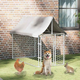 vidaXL Hundehütte aus Metall in Grau – Bild 1 von 5