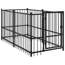 vidaXL Hundehütte aus Metall in Schwarz Größe L – Bild 1 von 6