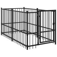 Produktbild von vidaXL Hundehütte aus Metall in Schwarz Größe L