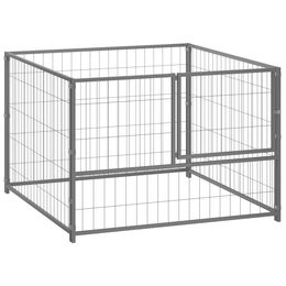 vidaXL Hundehütte aus Metall in Silber – Bild 1 von 3
