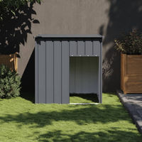 Produktbild von vidaXL Hundehütte aus Metall mit Dach in Anthrazit 110x103x109 cm