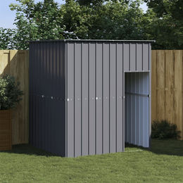 vidaXL Hundehütte aus Metall mit Dach in Anthrazit 165x153x181 cm – Bild 1 von 4