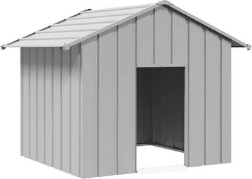 Vidaxl Hundehütte aus Metall mit wasserdichtem Dach in Grau 131x101x102 cm – Bild 1 von 2