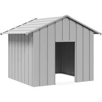 Produktbild von Vidaxl Hundehütte aus Metall mit wasserdichtem Dach in Grau 131x101x102 cm