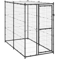 Produktbild von VidaXL Hundehütte aus Metall mit wasserdichtem Dach in Schwarz