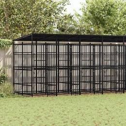 vidaXL Hundehütte aus Metall Schwarz – Bild 1 von 6