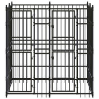 Produktbild von vidaXL Hundehütte aus Metall Schwarz Outdoor-Hundezwinger
