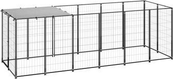 VidaXL Hundehütte aus Metall wasserdicht in Schwarz – Bild 1 von 3