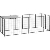 Produktbild von VidaXL Hundehütte aus Metall wasserdicht in Schwarz