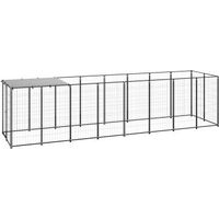 Produktbild von VidaXL Hundehütte aus Metall wasserdicht in Schwarz und Grau