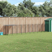 Produktbild von VidaXL Hundehütte aus Metall wasserdicht Schwarz Grau