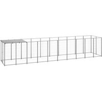 Produktbild von vidaXL Hundehütte aus Metall wasserdicht Silber