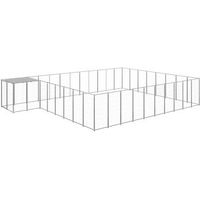 Produktbild von vidaXL Hundehütte aus Metall wasserdicht silber