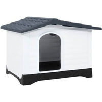 Produktbild von VidaXL Hundehütte aus Polypropylen grau wasserdicht 90 x 68 x 66 cm