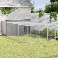 Produktbild von Vidaxl Hundehütte aus Stahl in Grau für erwachsene Hunde