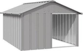 VidaXL Hundehütte aus verzinktem Stahl grau wasserdicht 116,5 x 153 x 81,5 cm – Bild 1 von 11