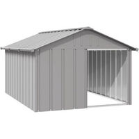Produktbild von VidaXL Hundehütte aus verzinktem Stahl grau wasserdicht 116,5 x 153 x 81,5 cm