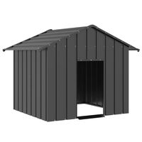 Produktbild von Vidaxl Hundehütte aus verzinktem Stahl in Anthrazit wetterfest für den Garten
