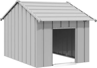 Vidaxl Hundehütte Buda für Welpen mit Dach aus Edelstahl in Grau 83x130x85 cm – Bild 1 von 2