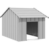 Produktbild von Vidaxl Hundehütte Buda für Welpen mit Dach aus Edelstahl in Grau 83x130x85 cm