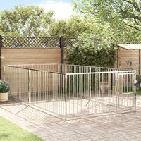Produktbild von vidaXL Hundehütte Hundezwinger aus Metall für den Außenbereich Silber 200 x 400 x 100 cm