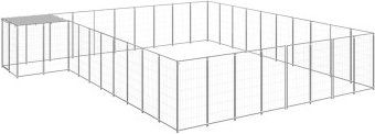 vidaXL Hundehütte Hundezwinger aus Metall Silber wasserdicht 25,41 m² – Bild 1 von 2