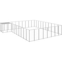 Produktbild von vidaXL Hundehütte Hundezwinger aus Metall Silber wasserdicht 25,41 m²