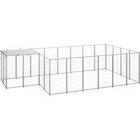 Produktbild von VidaXL Hundehütte Hundezwinger aus Metall wasserdicht Silber